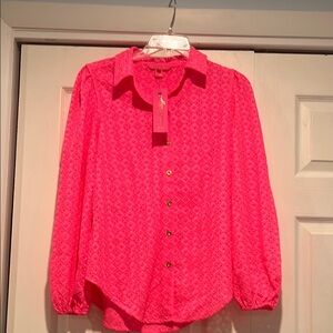 Lilly Pulitzer Pink Button-Up Blouse